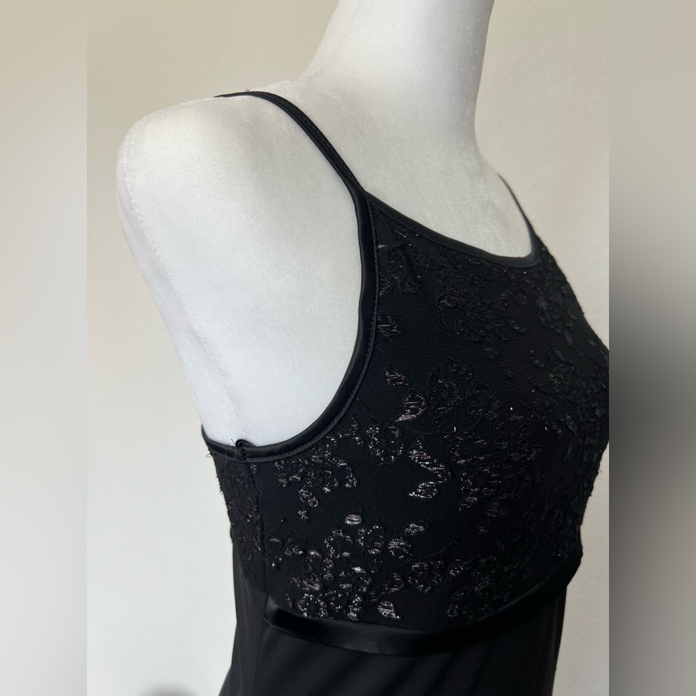Vintage Y2K Byer Too! California Black Spaghetti Strap Maxi Formal Dress Sz. M - Picture 6 of 10